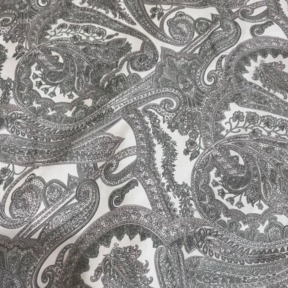 Dockers Paisley Window Valance Grey Sage Green Rod Pocket 84x18‎ Traditional Vtg